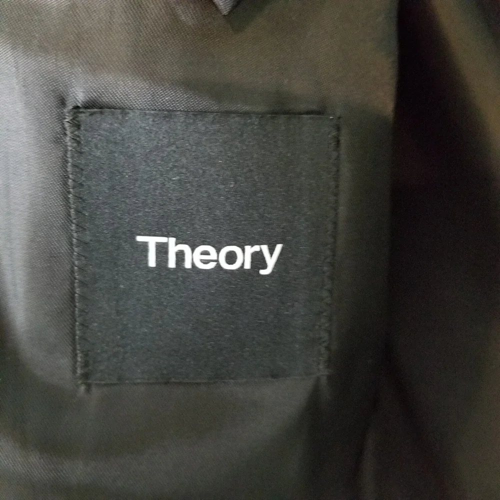 Theory Men Wool Blend Blazer Jacket Sz 42 R Black Button‎ Up Preppy Office